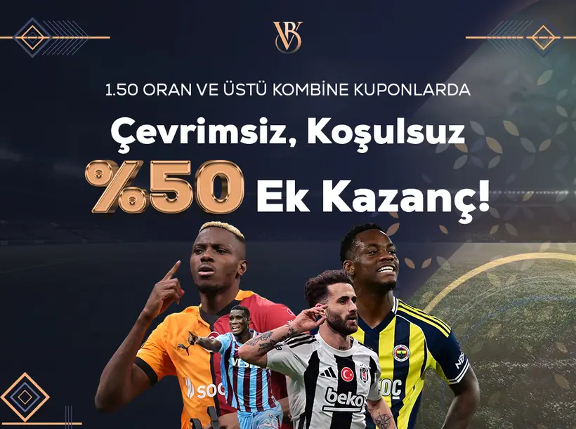 Betvino Kombine Kuponlarda Çevrimsiz Şartsız Yüzde 50 Ek Kazanç